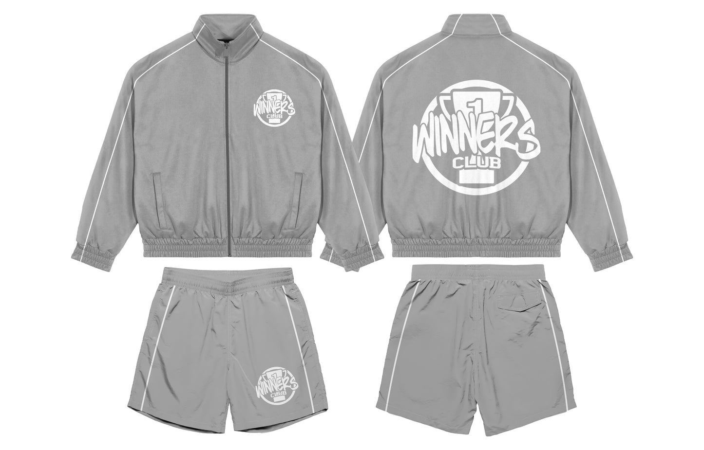 Light Grey track short set